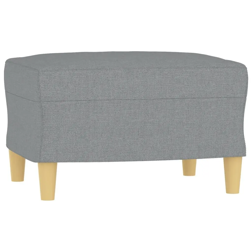 3-Seater Sofa Fabric Grey 180cm with Footstool