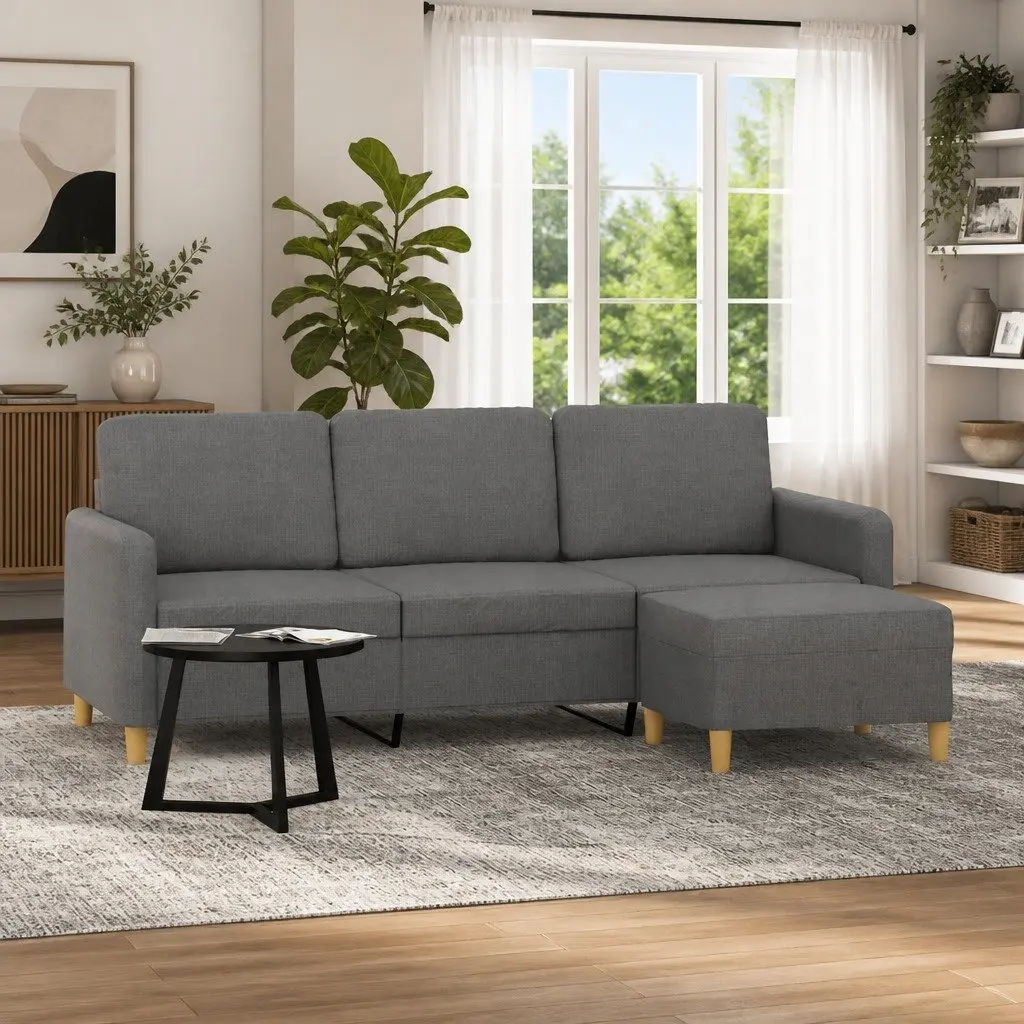 3-Seater Sofa with Footstool for Home Use