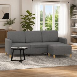 Practical 3-Seater Sofa with Footstool for Home Use