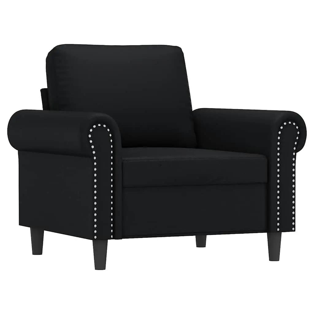 Black Sofa Chair with Matching Footstool