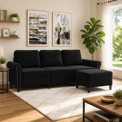Practical 3-Seater Sofa with Footstool for Any Room