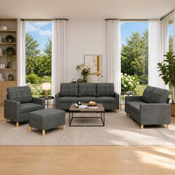 4 Piece Grey Sofa Set: Ideal for Your Living Room Needs