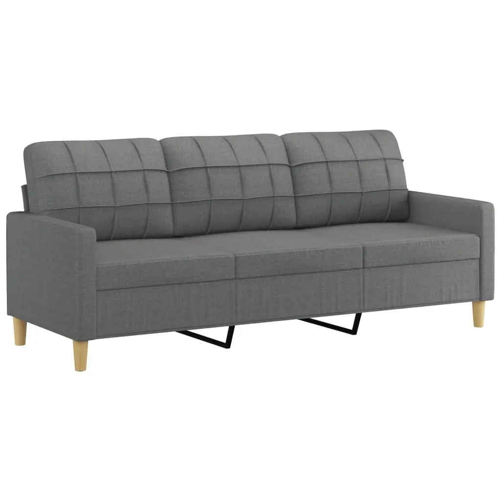 4 Piece Sofa Set Grey Fabric Compact Living Room Furniture