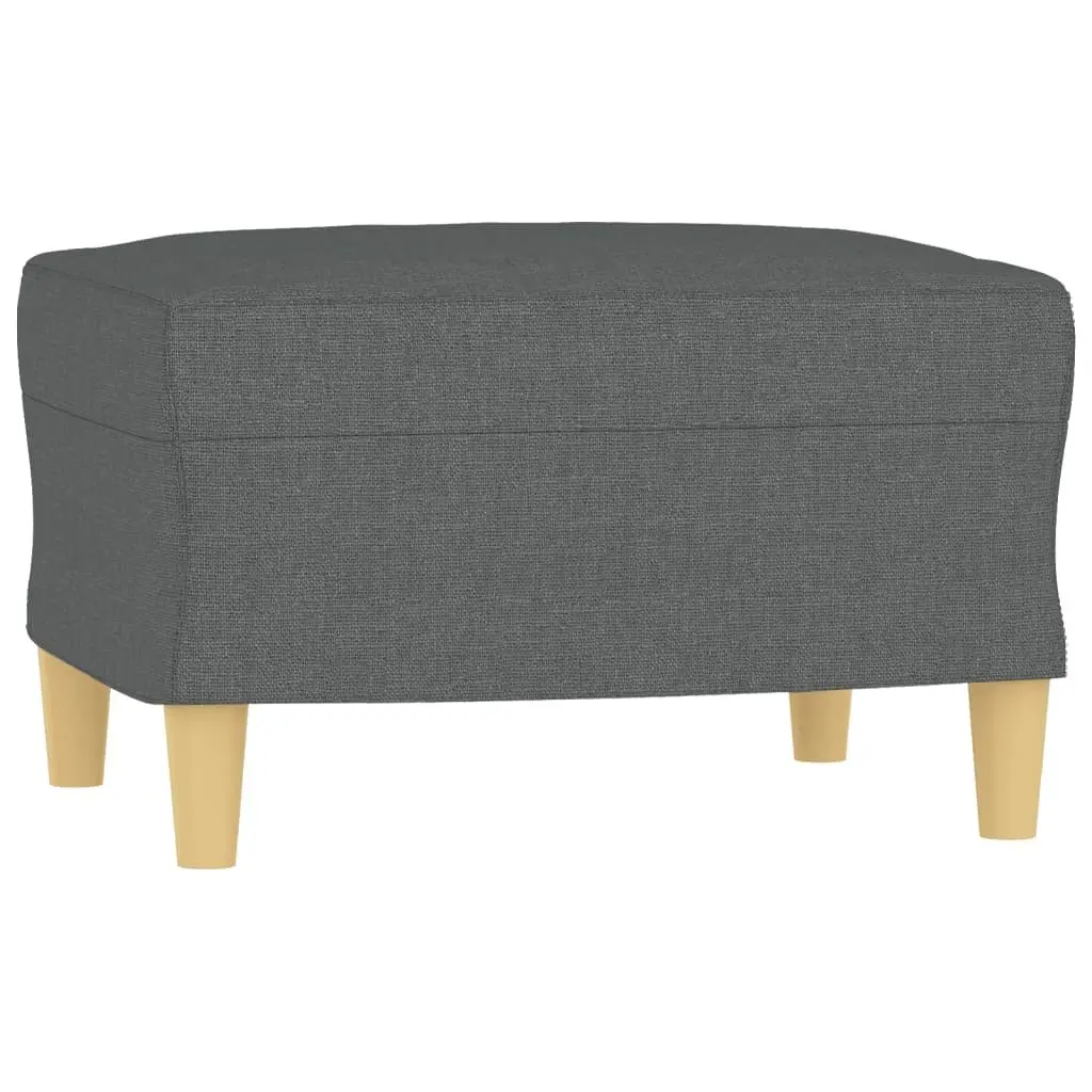 4 Piece Lounge Sofa Set Grey Fabric with Cushions and Footstool for Living Room