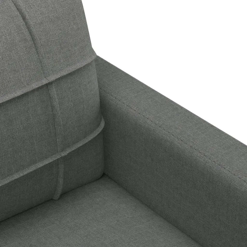 4 Piece Lounge Sofa Set Grey Fabric with Cushions and Footstool for Living Room