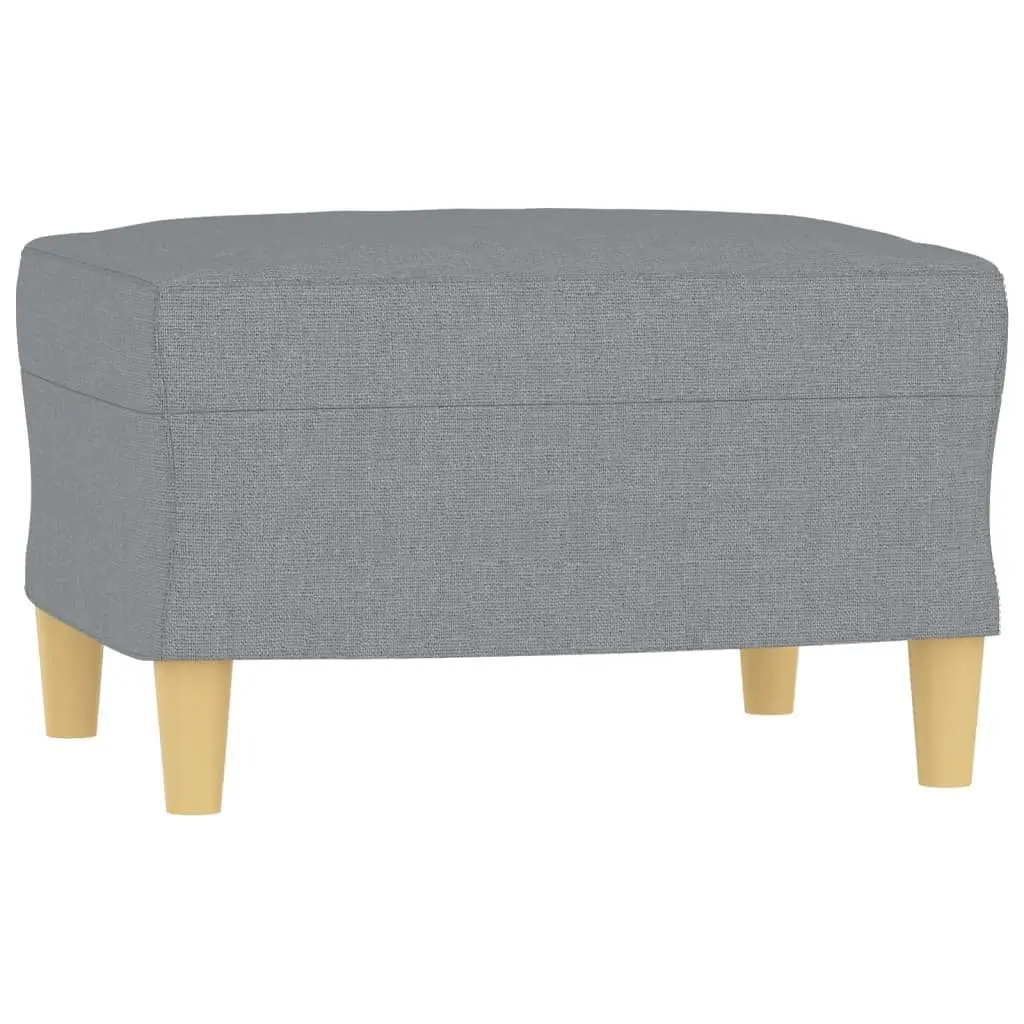 3 Piece Sofa Set Fabric Grey Couch with Footstool for Living Room Furniture