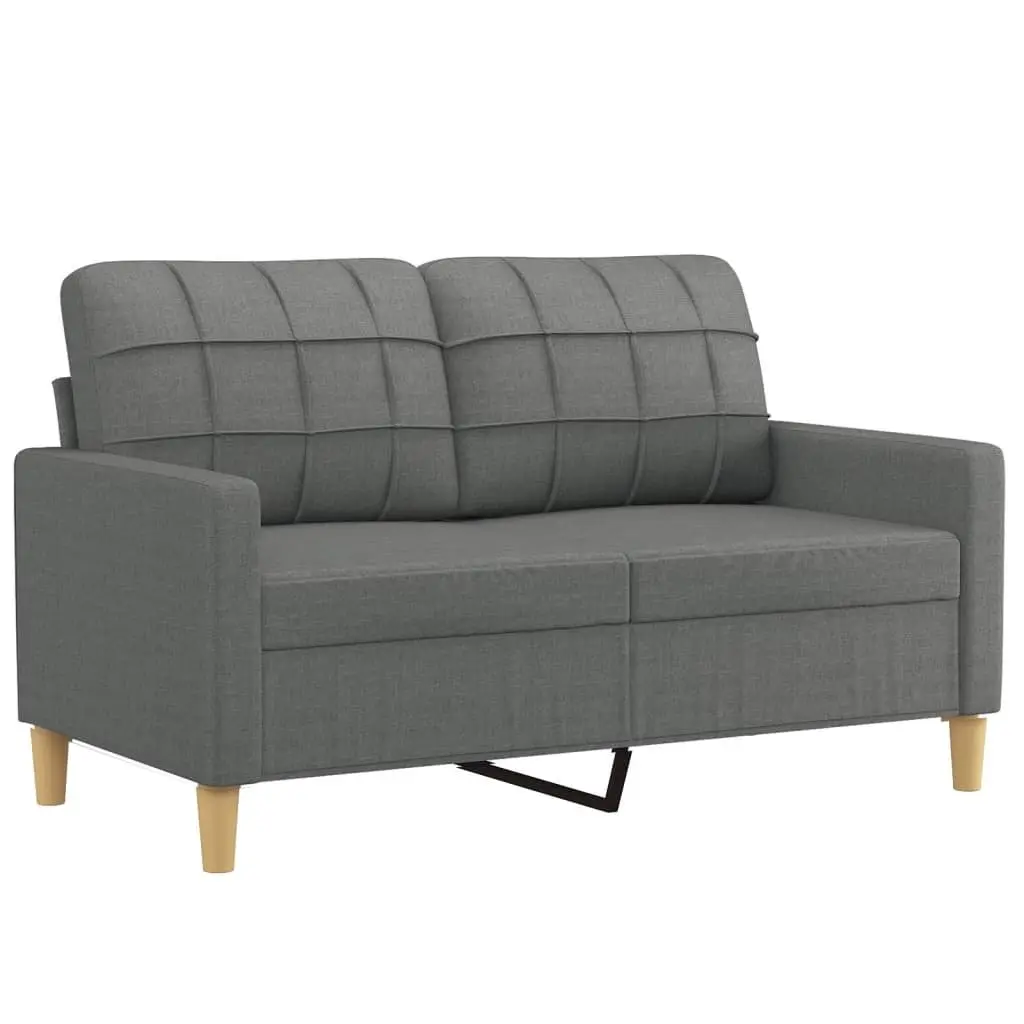 3 Piece Sofa Set with Footstool Grey Fabric Lounge Suite Living Room Furniture