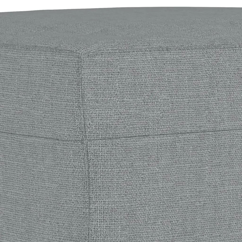 3 Piece Sofa Set with Footstool and Pillows Grey Fabric Living Room Lounge Suite