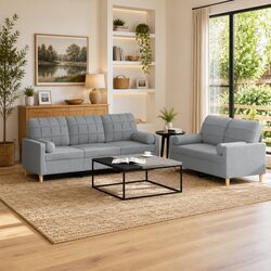 Comfortable Grey Sofa Set - Perfect for Any Room