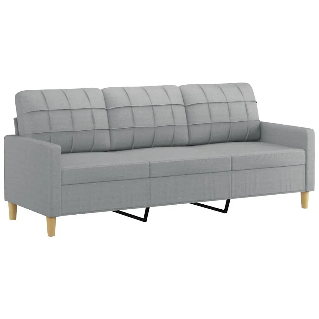 Sofa Set Fabric Grey 2 Piece Lounge Suite Couch