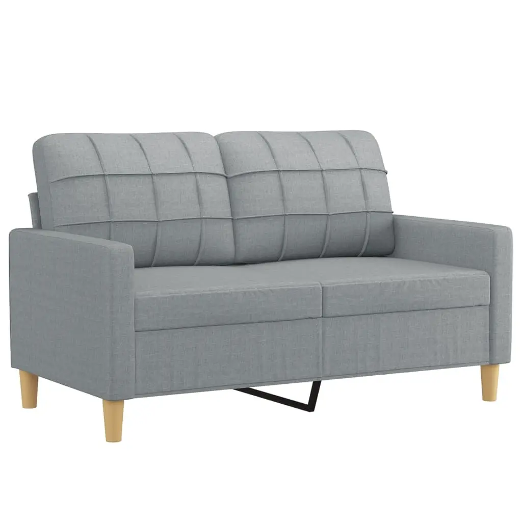 3 Piece Sofa Set Fabric Grey Living Room Furniture