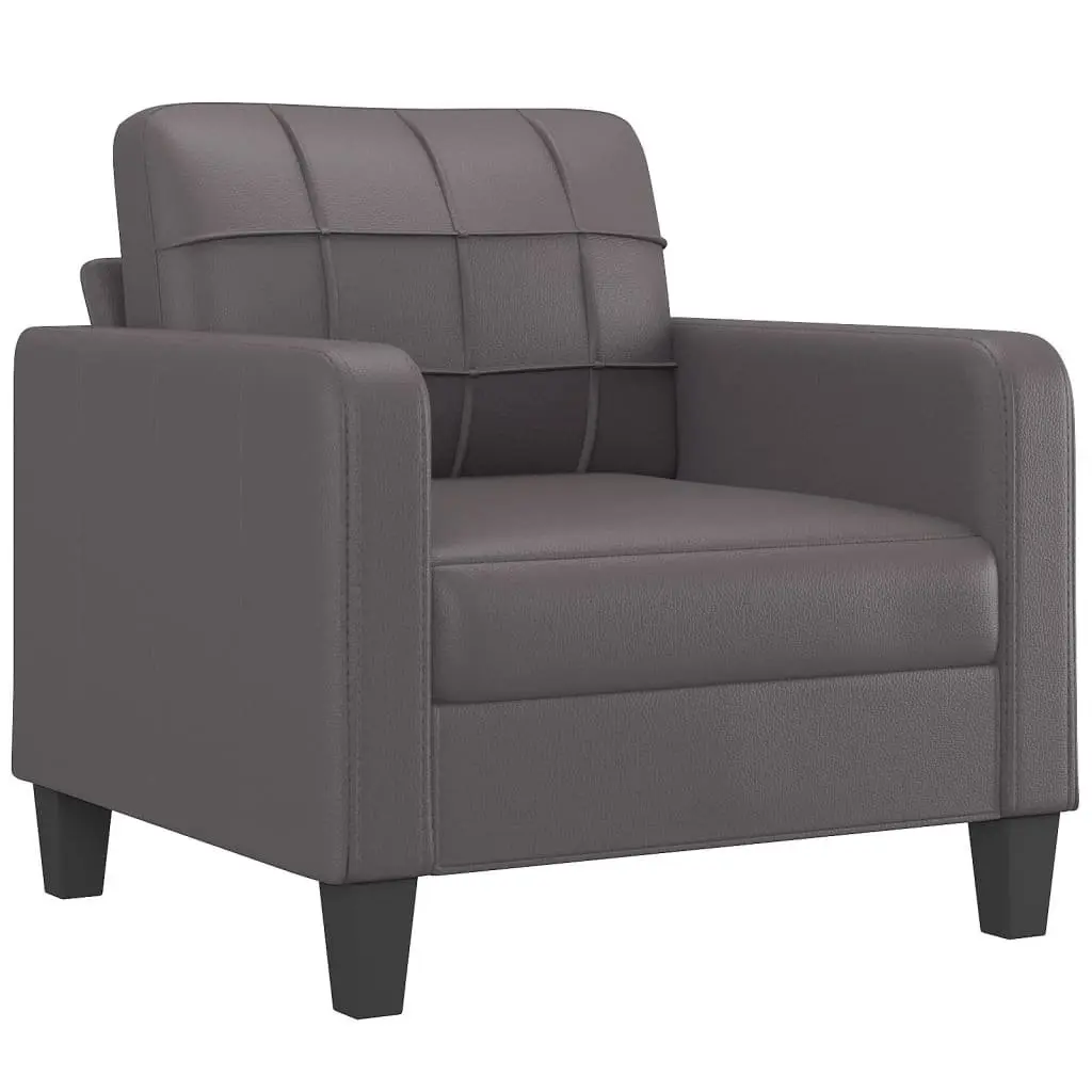 3 Piece Sofa Set Grey Modern Living Room Furniture Lounge Seating Suite with
