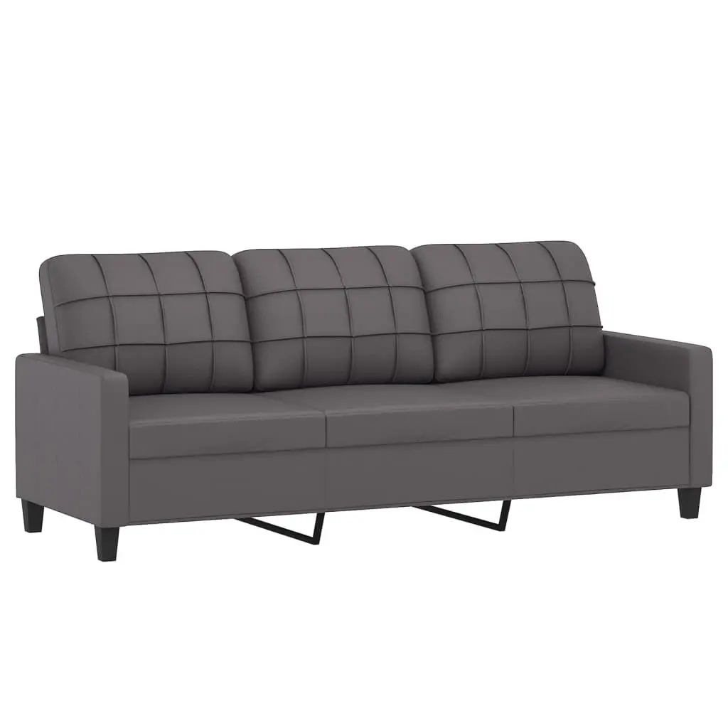 3 Piece Sofa Set Grey Modern Living Room Furniture Lounge Seating Suite with
