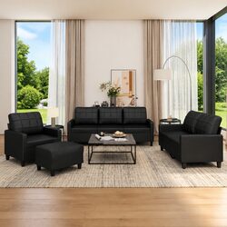 Versatile 4-Piece Sofa Set with Footstool