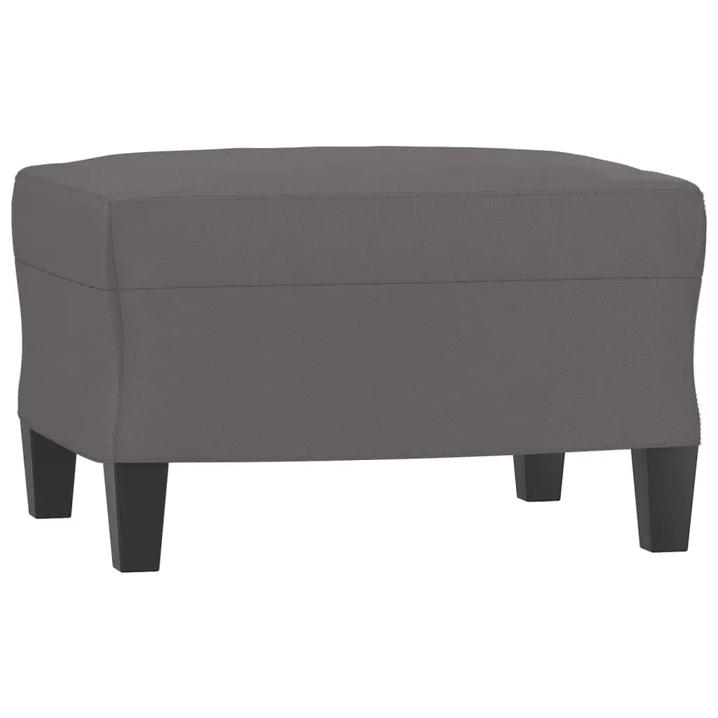 4 Piece Sofa Set Faux Leather Grey Compact Lounge Furniture with Footstool