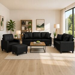 Versatile 4 Piece Sofa Set for Any Living Room Configuration
