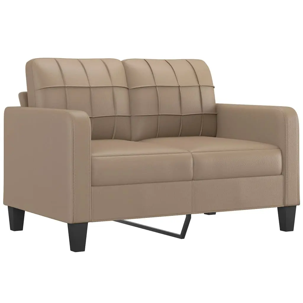 2 Piece Sofa Set Faux Leather Brown Cushioned Lounge Suite
