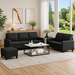 Ideal 3 Piece Sofa Set with Footstool for Everyday Use