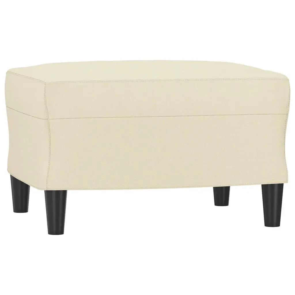 3 Piece Sofa Set Faux Leather Cream Living Room Furniture