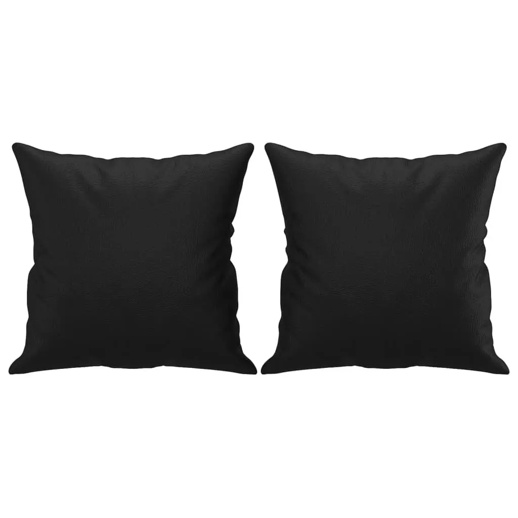 2 Piece Sofa Set Faux Leather Black Couch