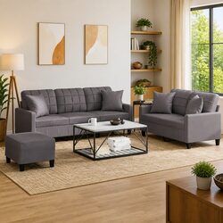 A Practical Addition for Your Home: Grey Faux Leather Sofa Set