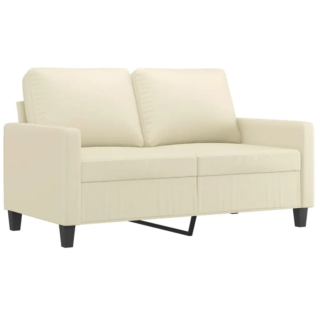 4 Piece Sofa Set with Cushions Cream Faux Leather Living Room Furniture Lounge