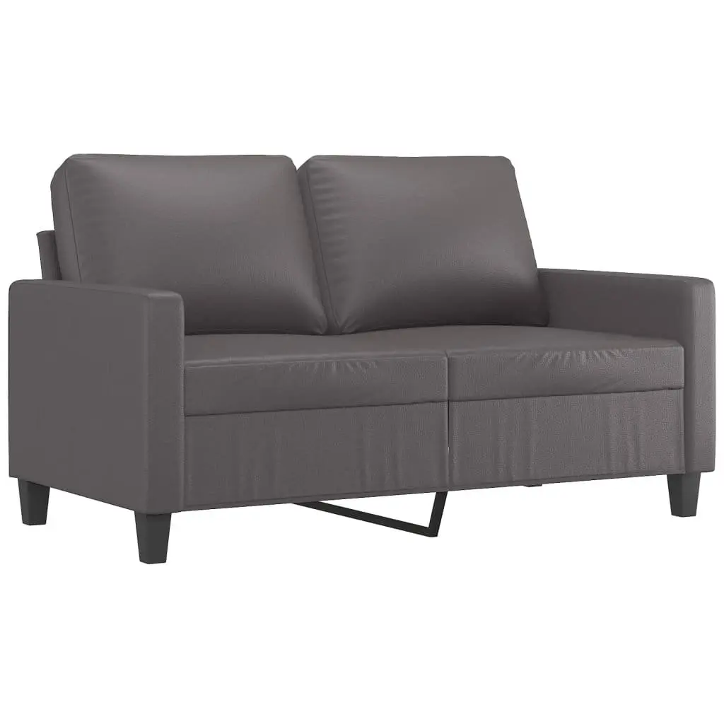 Grey Faux Leather Sofa Set for Living Room