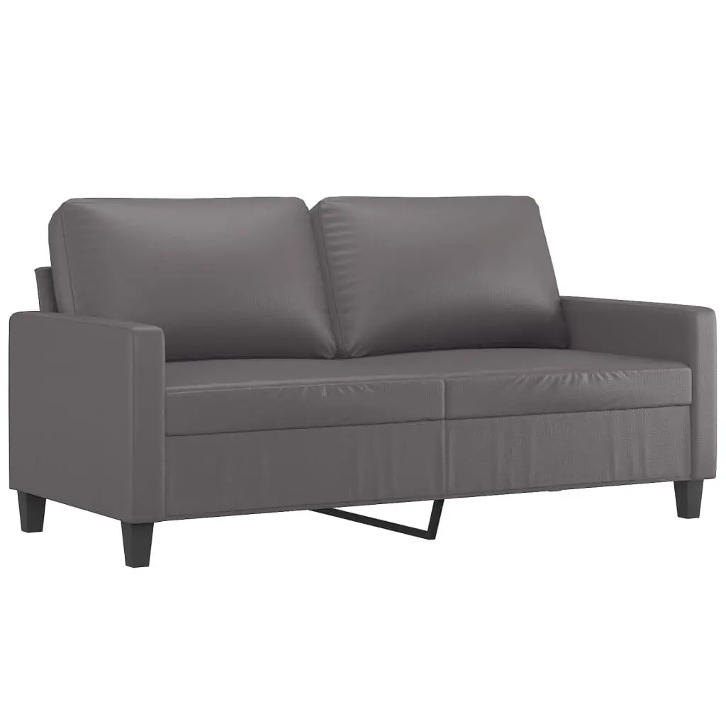 Grey Faux Leather Sofa Set for Living Room