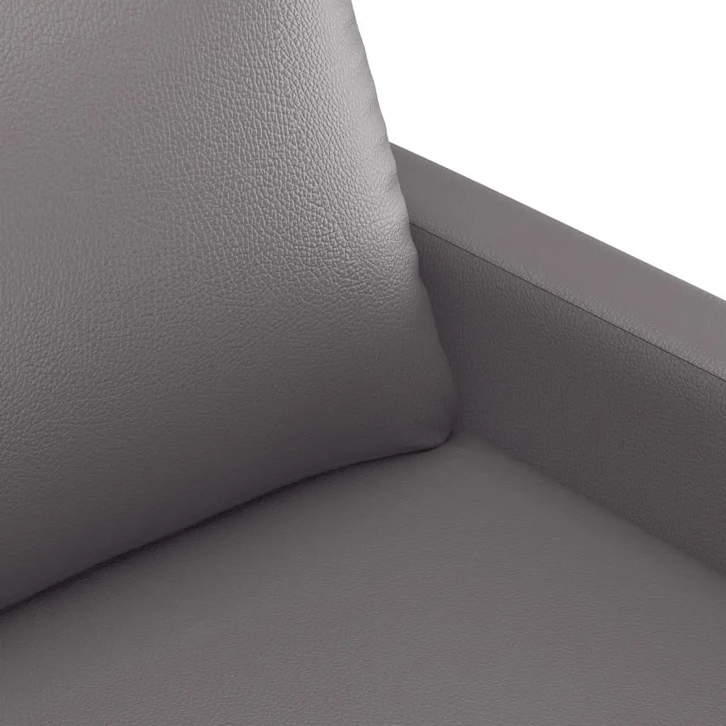 Grey Faux Leather Sofa Set for Living Room