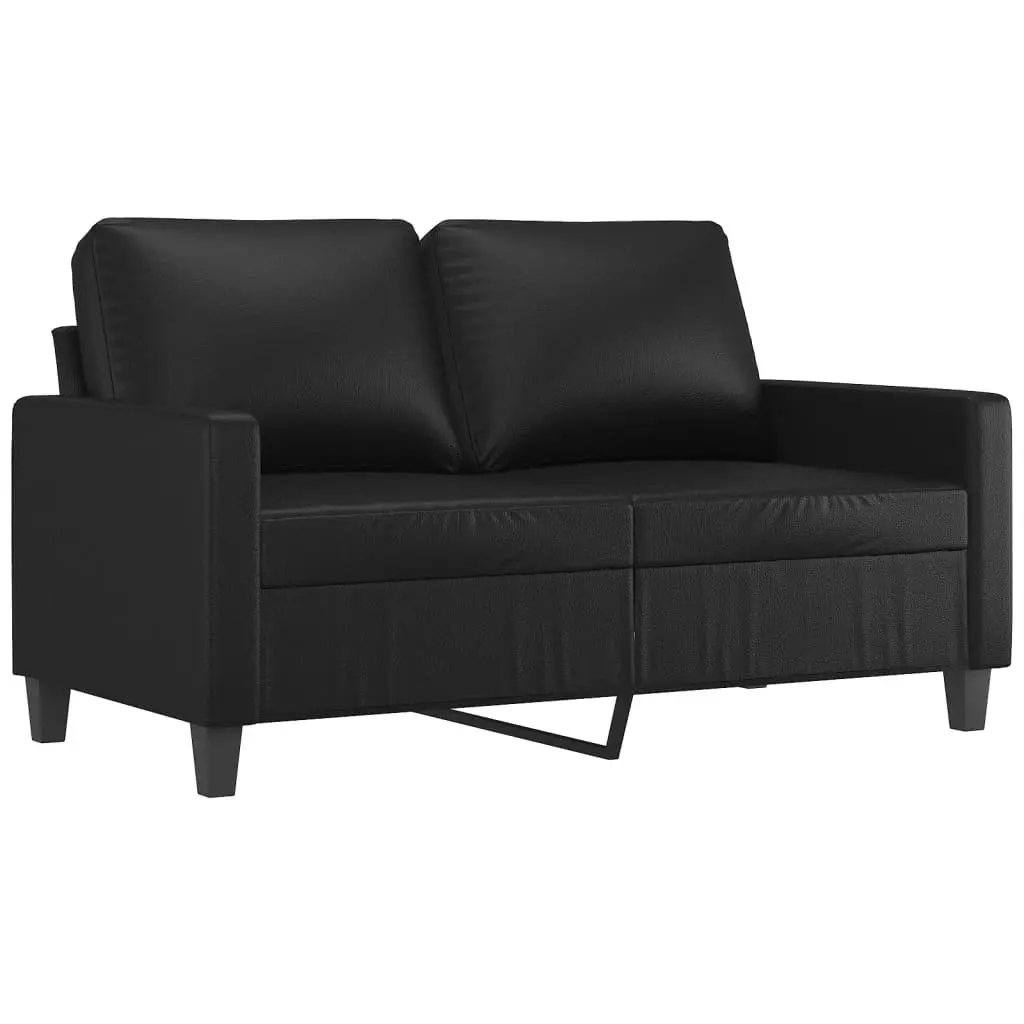 Sofa Set Faux Leather 3 Piece Black