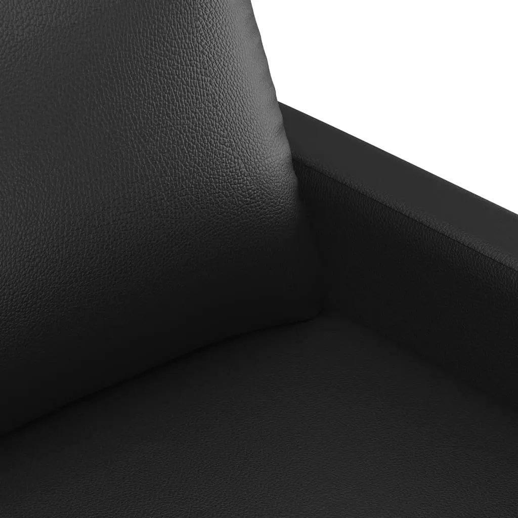 Sofa Set Faux Leather 3 Piece Black