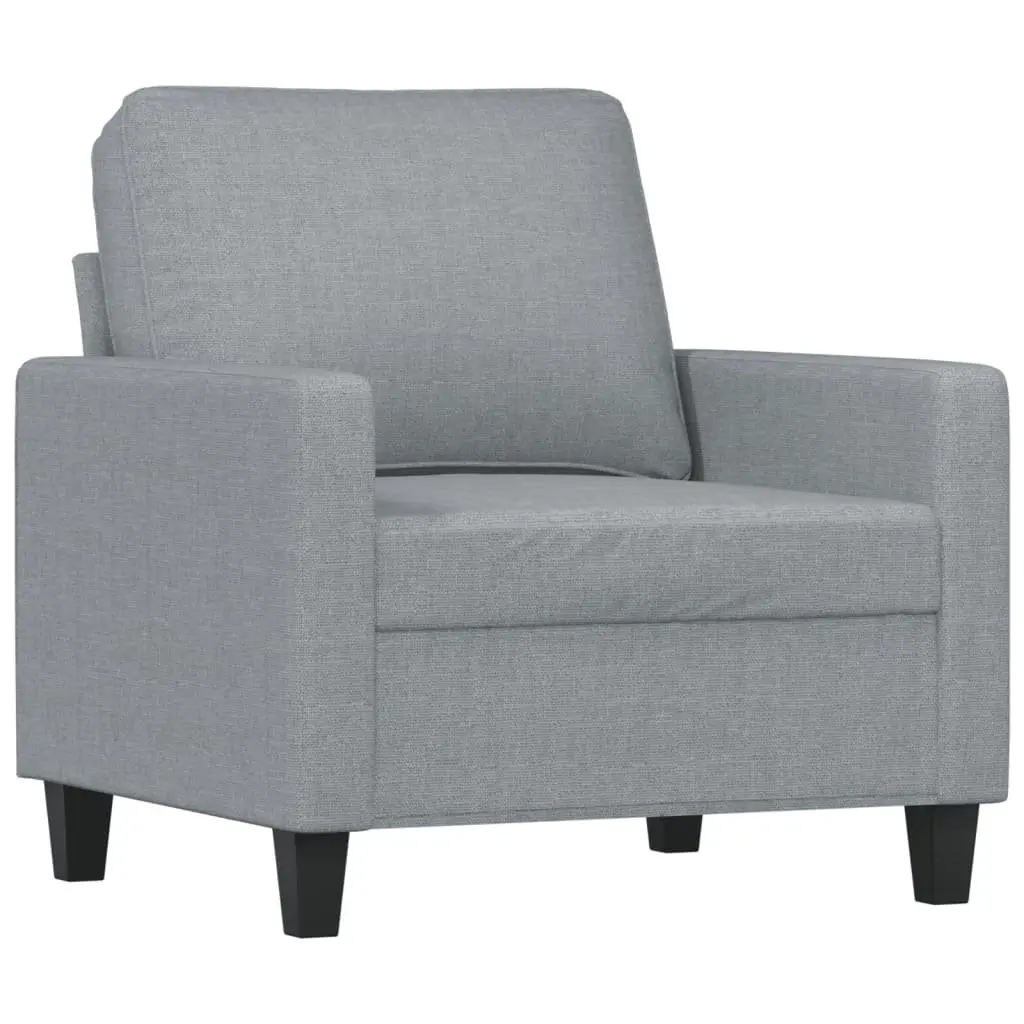 3 Piece Sofa Set Grey Fabric Plywood and Metal Living Room Furniture Couch