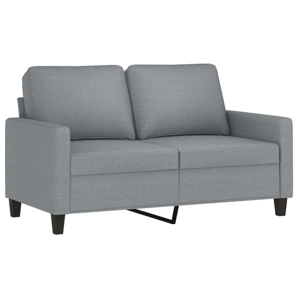 3 Piece Sofa Set Grey Fabric Plywood and Metal Living Room Furniture Couch