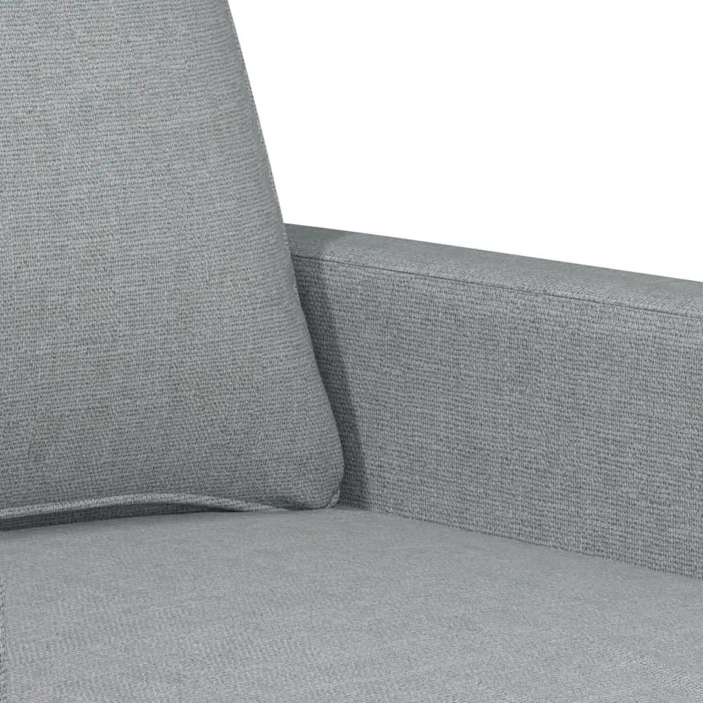 3 Piece Sofa Set Grey Fabric Plywood and Metal Living Room Furniture Couch