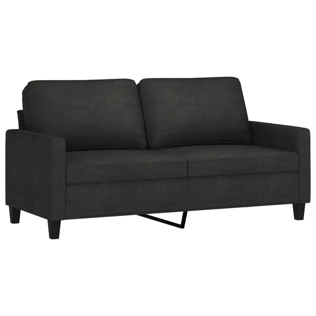 2 Piece Sofa Set Fabric Black