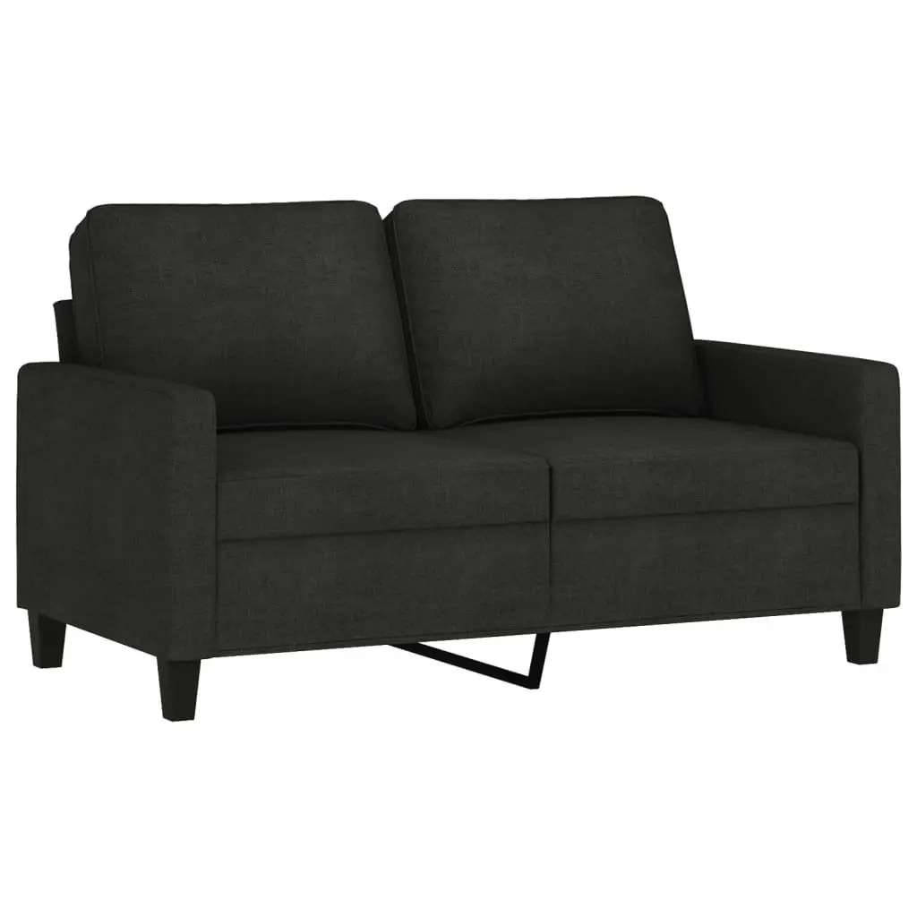 2 Piece Sofa Set Fabric Black