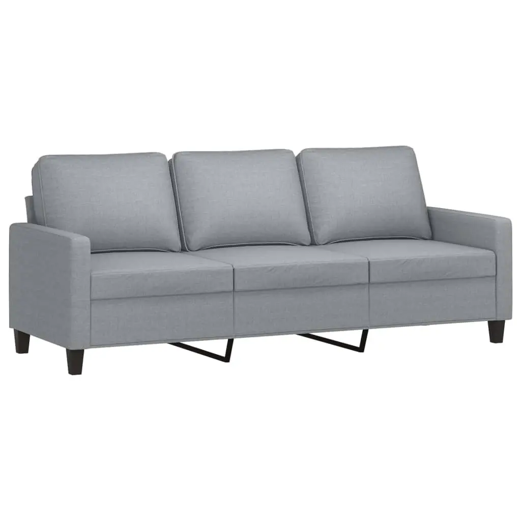 Sofa Set Fabric 2 Piece Grey Lounge Suite