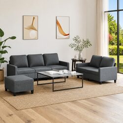 Practical 3-Piece Grey Sofa Set for Your Living Space