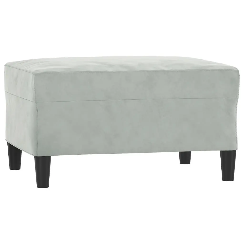 4 Piece Sofa Set Velvet Grey Lounge Suite Living Room Furniture