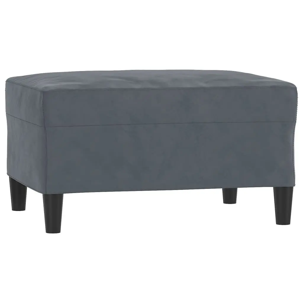 4 Piece Velvet Sofa Set in Grey with Footstool for Living Room Furniture