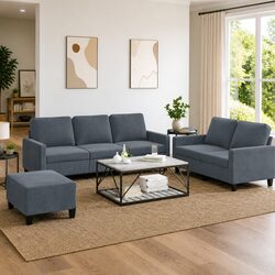 Practical 3 Piece Sofa Set for Any Living Area