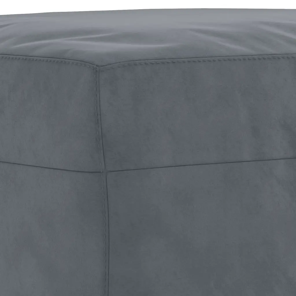 3 Piece Sofa Set with Footstool Grey Velvet Living Room Furniture Lounge Suite