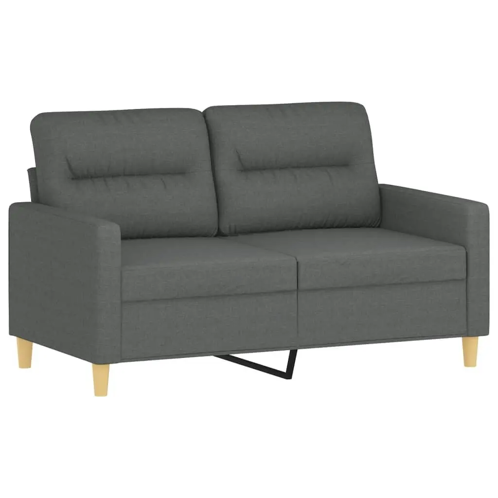 Grey Fabric 3 Piece Sofa Set with Cushions Comfortable Seating Living Room