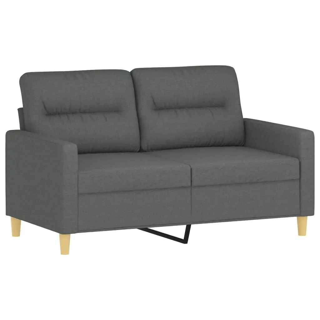 4 Piece Grey Fabric Sofa Set Padded Seat Armrests Living Room