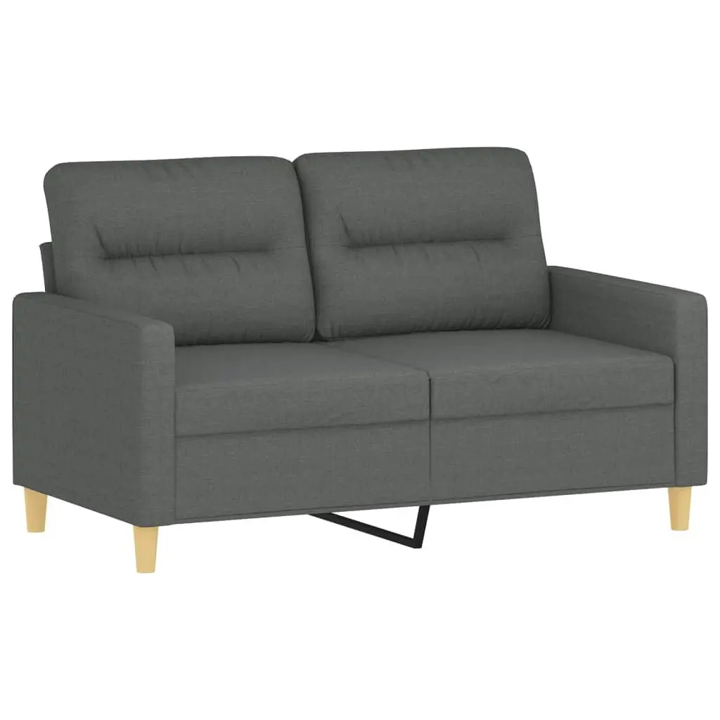 3 Piece Sofa Set Grey Fabric Lounge Suite with Pillows Living Room Furniture