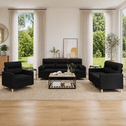 Practical 3 Piece Sofa Set Ideal for Home Use