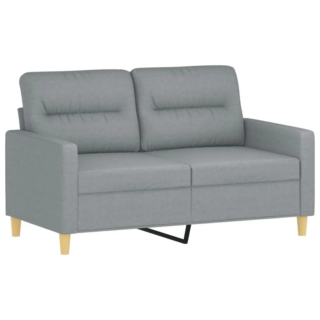 3 Piece Sofa Set with Footstool Grey Fabric Living Room Furniture Lounge Suite