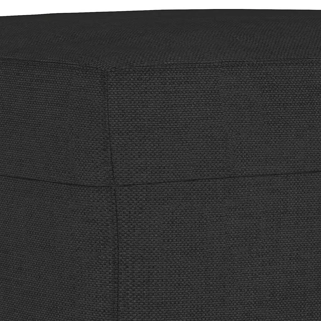 BlackFabric3PieceSofaSetLoungeCouchFootstoolDurableBreathableComfortableLivingRoom