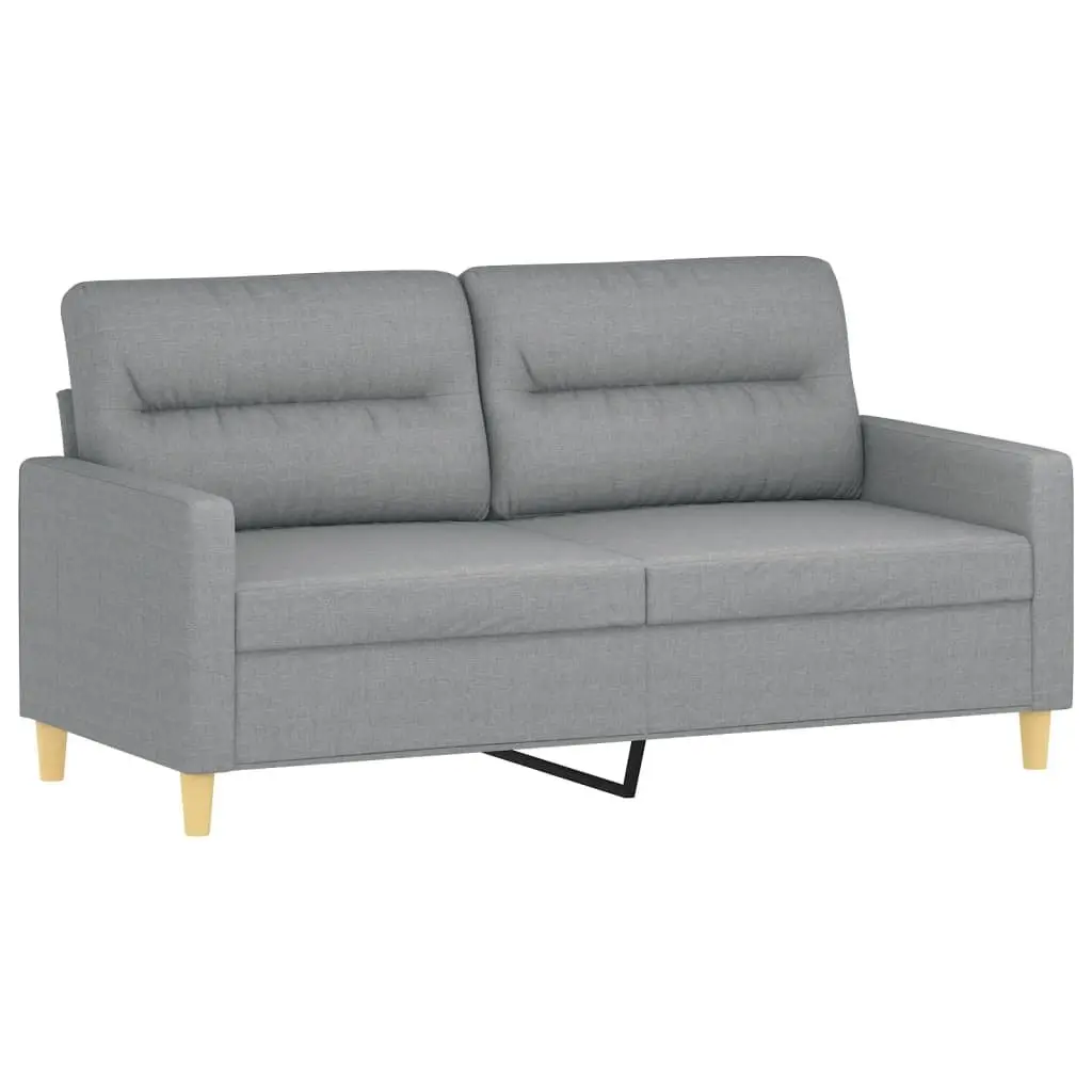 2 Piece Sofa Set Grey Fabric Lounge Suite with Pillows Living Room Furniture