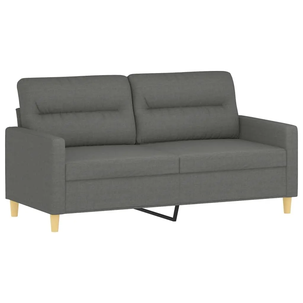 2 Piece Sofa Set Grey Fabric Upholstery Living Room Furniture